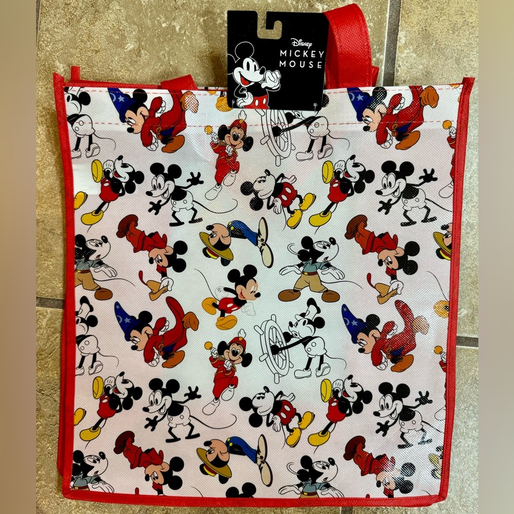 Disney Reusable Totes Steamboat Willie, Fantasia with Straps Grocery Sopping